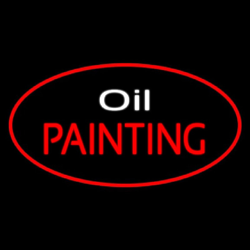 Oil Painting Red Oval Neonskylt