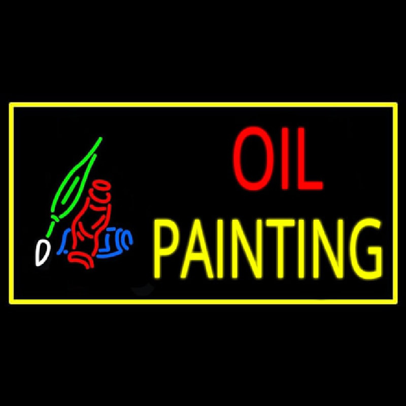 Oil Painting With Logo With Border Neonskylt