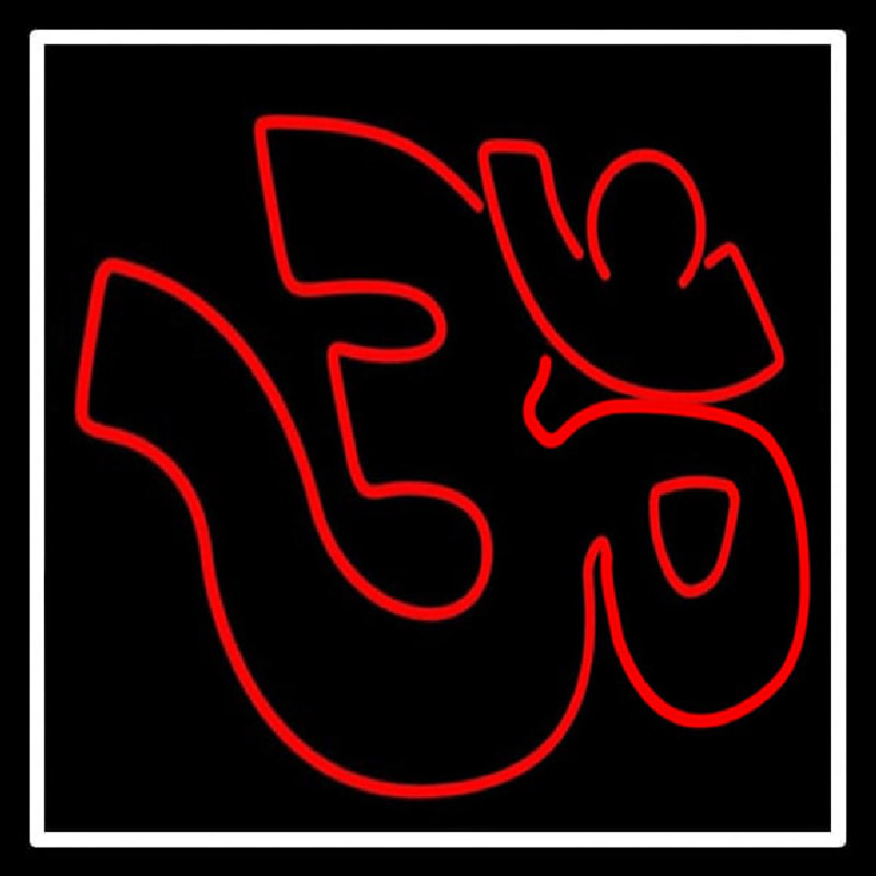 Om With Border Neonskylt
