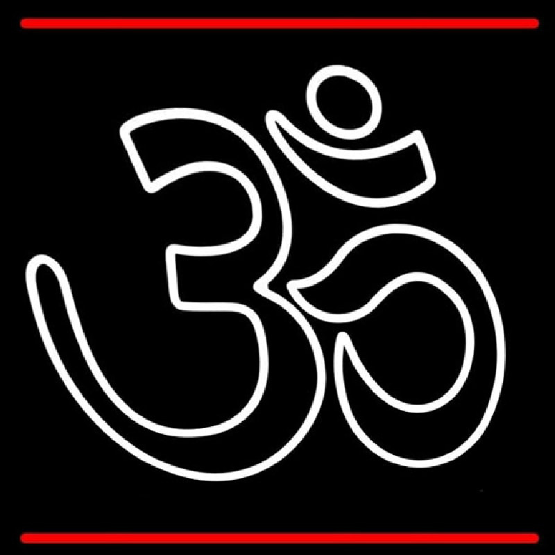 Om With Line Neonskylt
