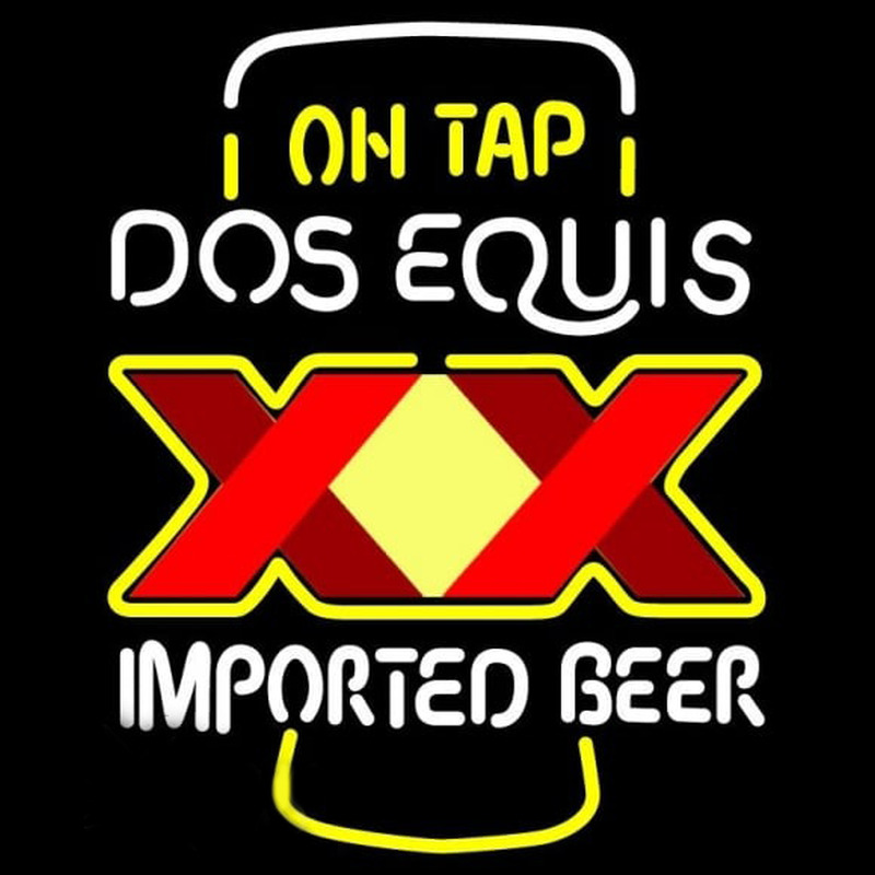 On Tap Dos Equis Beer Sign Neonskylt