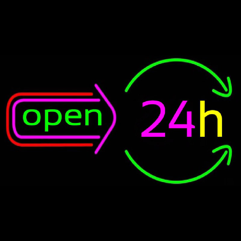 Open 24 Hours Neonskylt