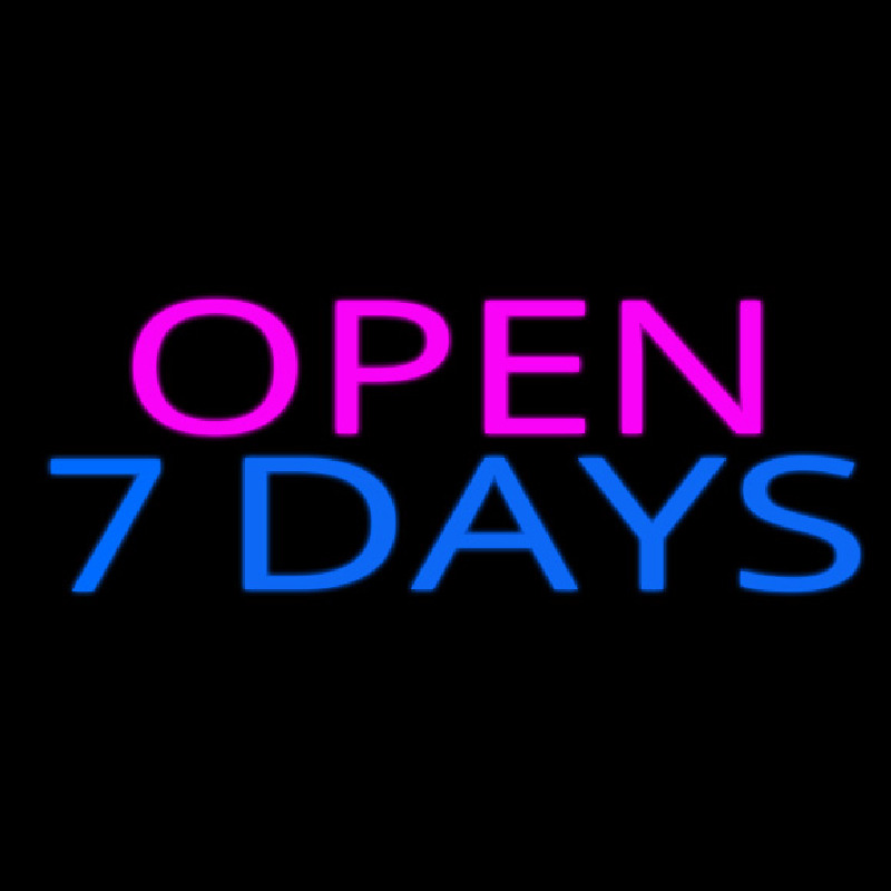 Open 7 Days Neonskylt