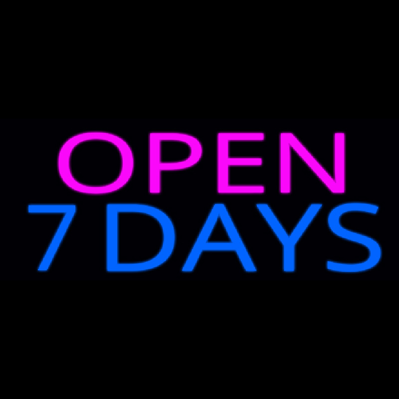 Open 7 Days Neonskylt