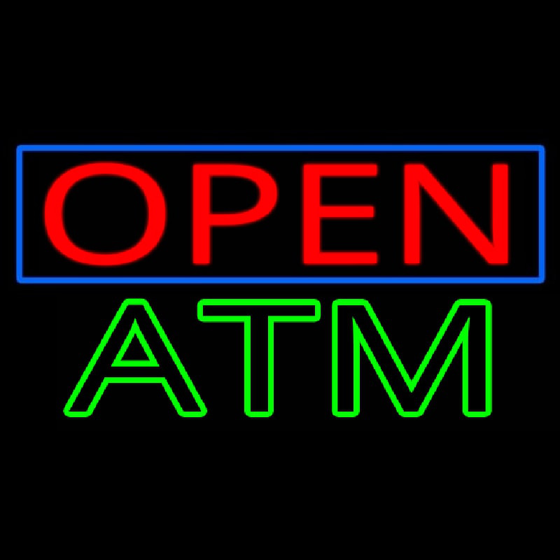 Open Atm Neonskylt