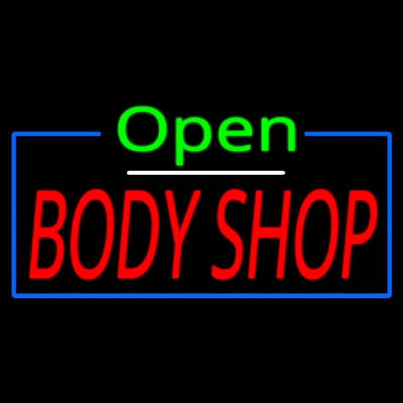 Open Body Shop Neonskylt