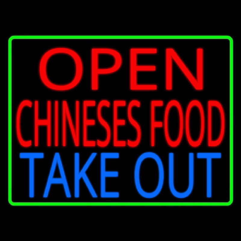 Open Chinese Food Take Out Neonskylt