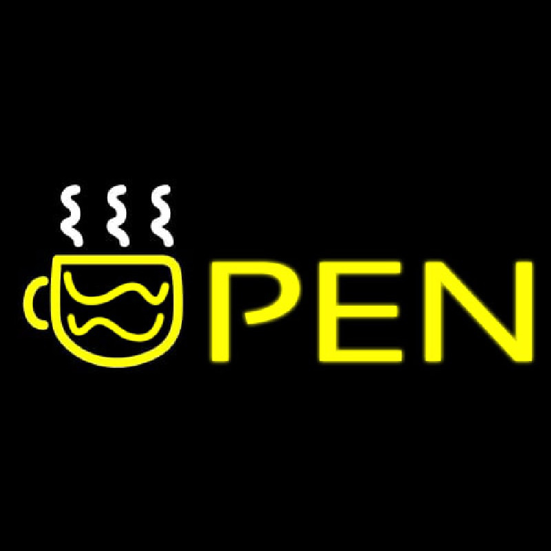 Open Coffee Neonskylt