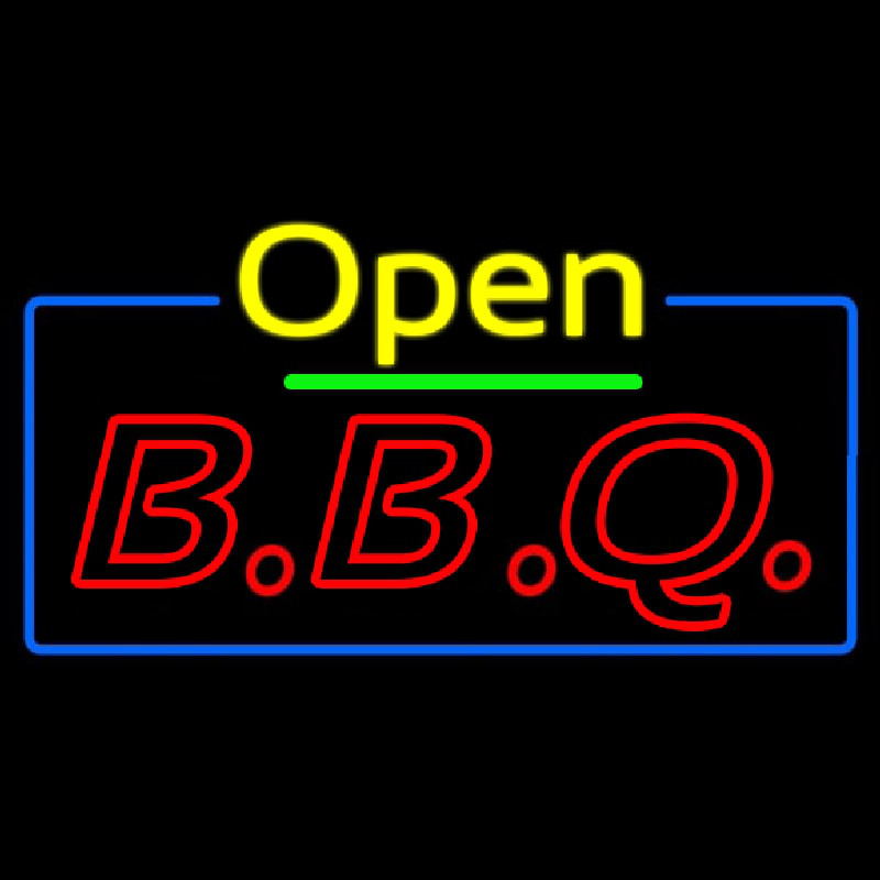 Open Double Stroke Bbq Neonskylt