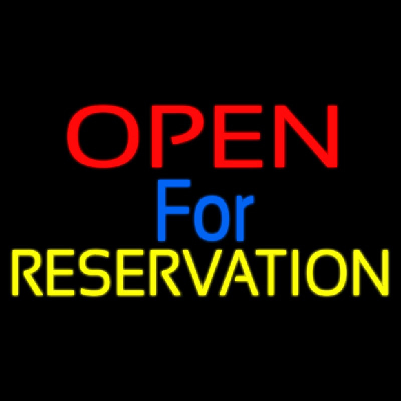 Open For Reservation 1 Neonskylt
