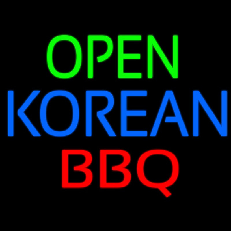Open Korean Bbq Neonskylt