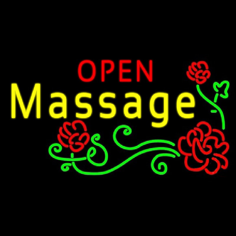 Open Massage Neonskylt