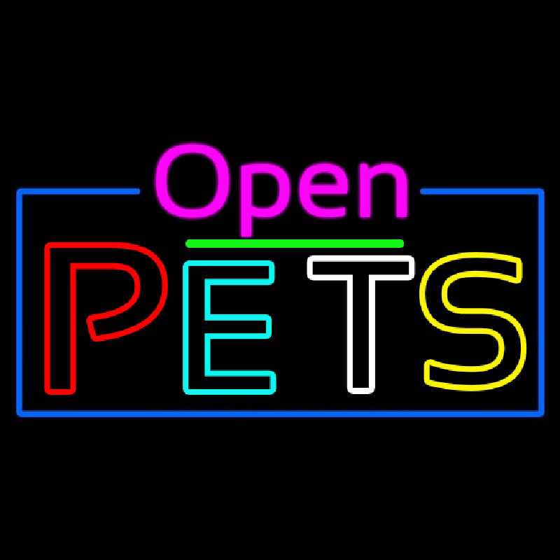 Open Pets Neonskylt
