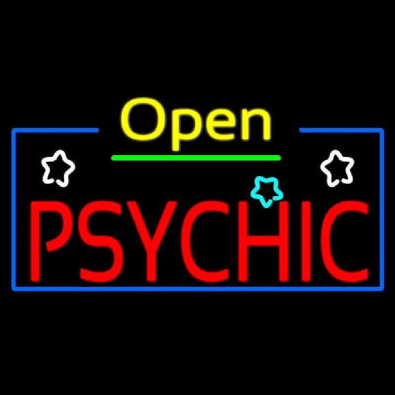 Open Psychic Neonskylt