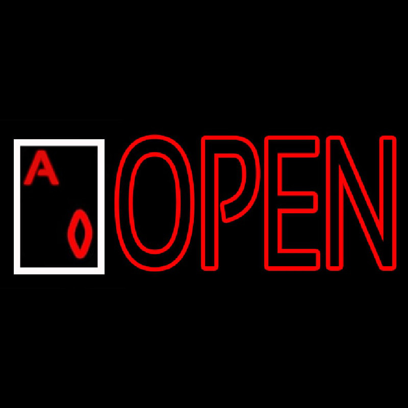 Open Royal Flush Poker Neonskylt