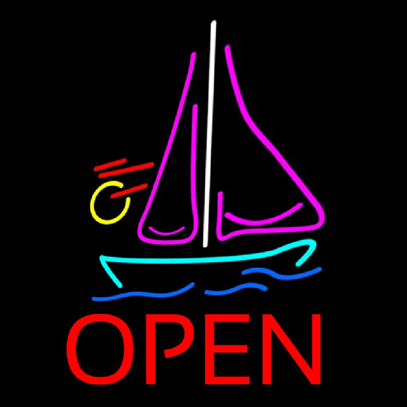 Open Sailboat Neonskylt