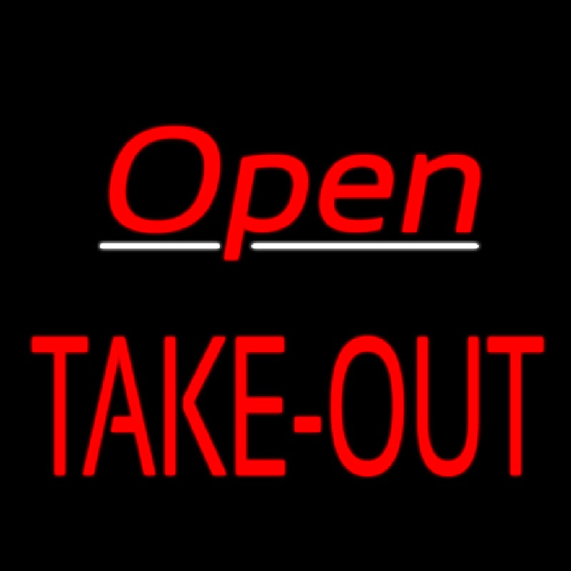 Open Take Out Neonskylt