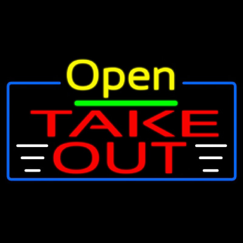 Open Take Out Neonskylt