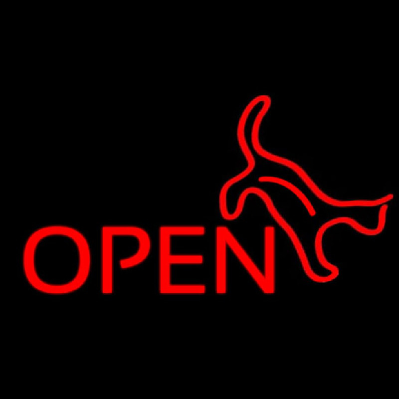 Open With Cat Neonskylt