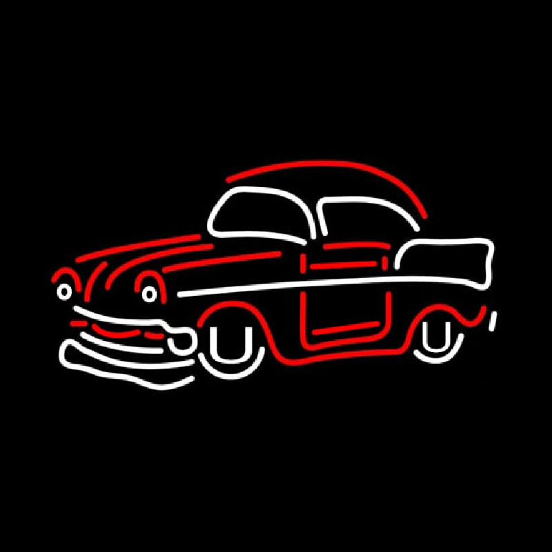 Orange Classic Car Neonskylt