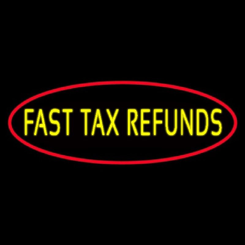 Oval Fast Ta  Refunds Neonskylt