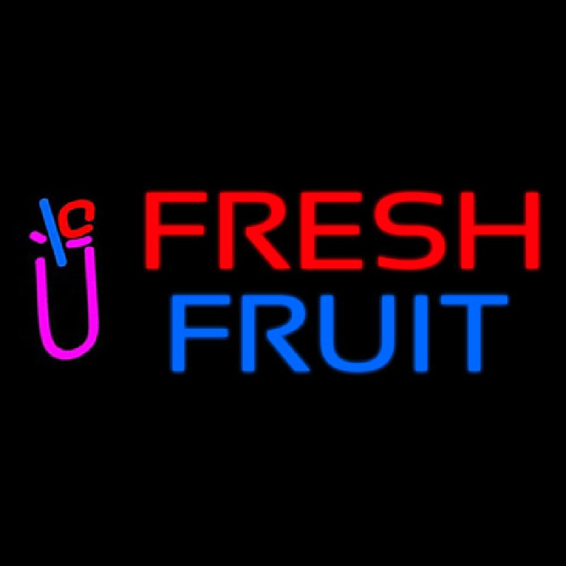 Oval Fresh Fruit Smoothies Neonskylt