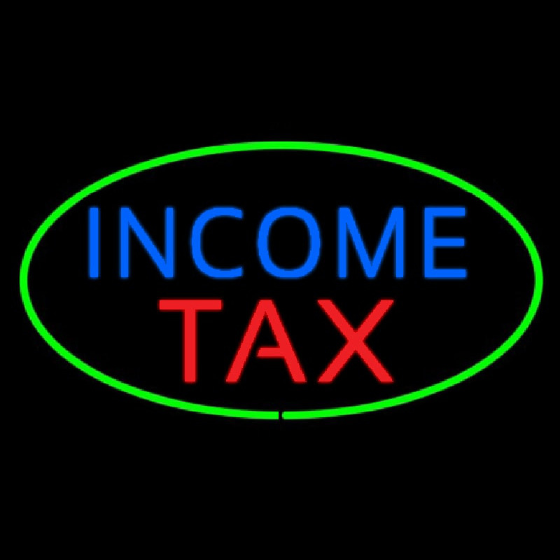 Oval Green Income Ta  Neonskylt