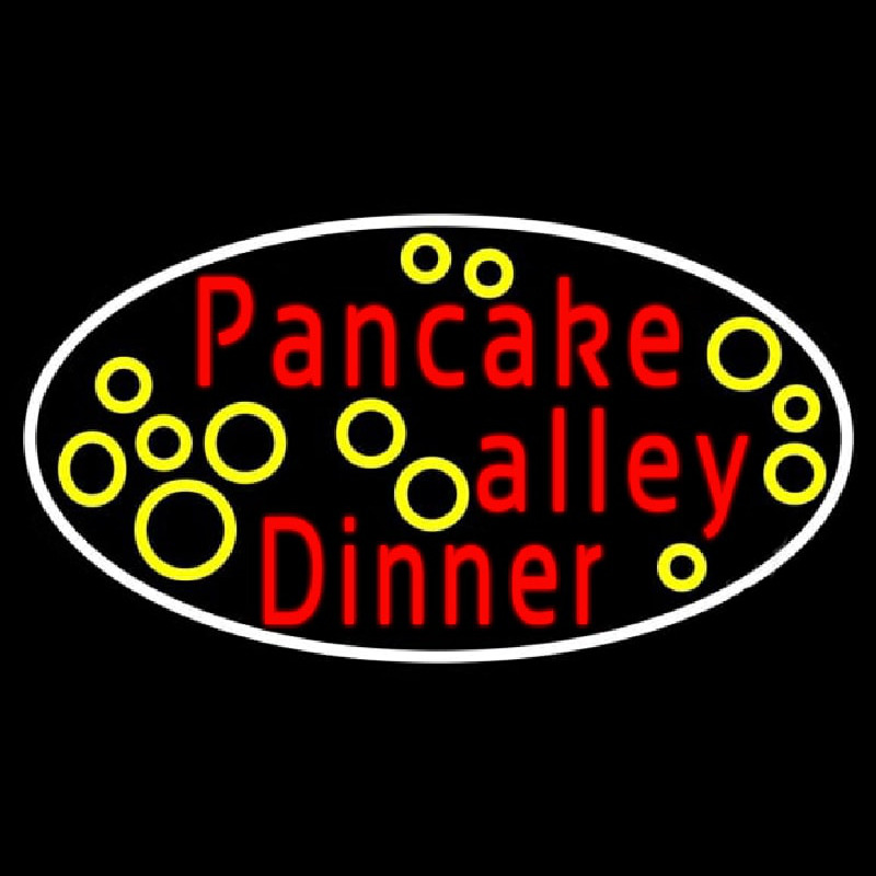 Oval Pancake Alley Dinner Neonskylt