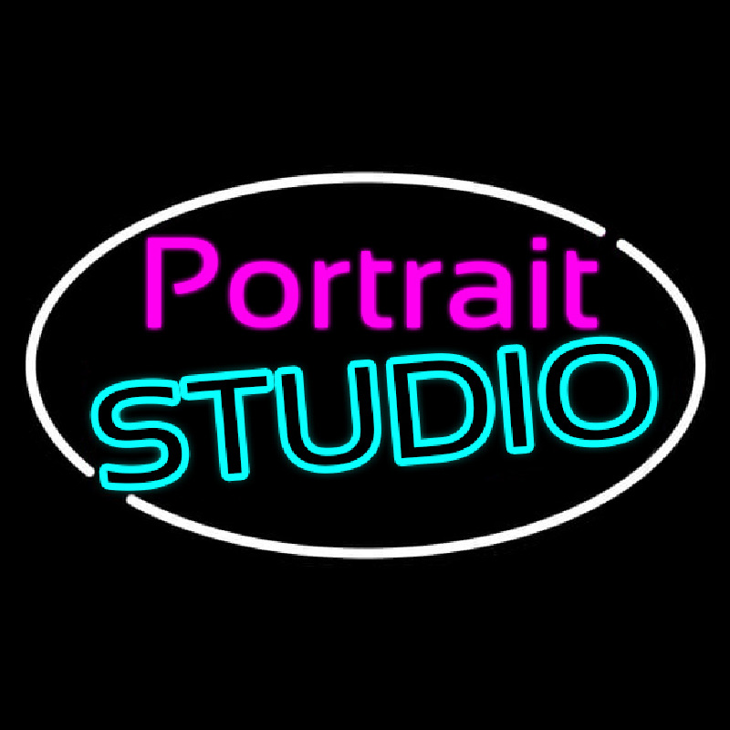 Oval Portrait Studio Neonskylt