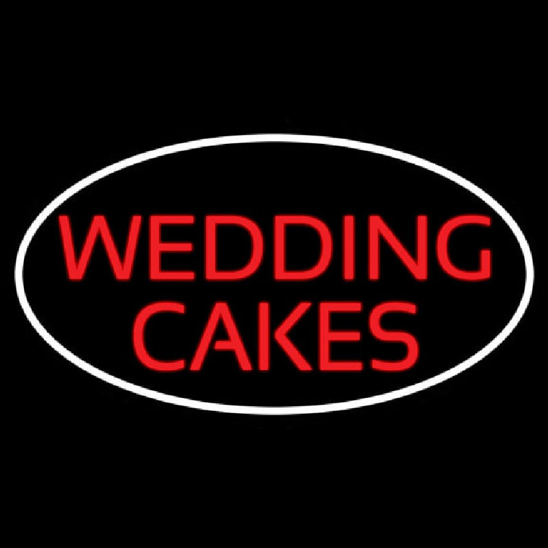 Oval Wedding Cakes Neonskylt