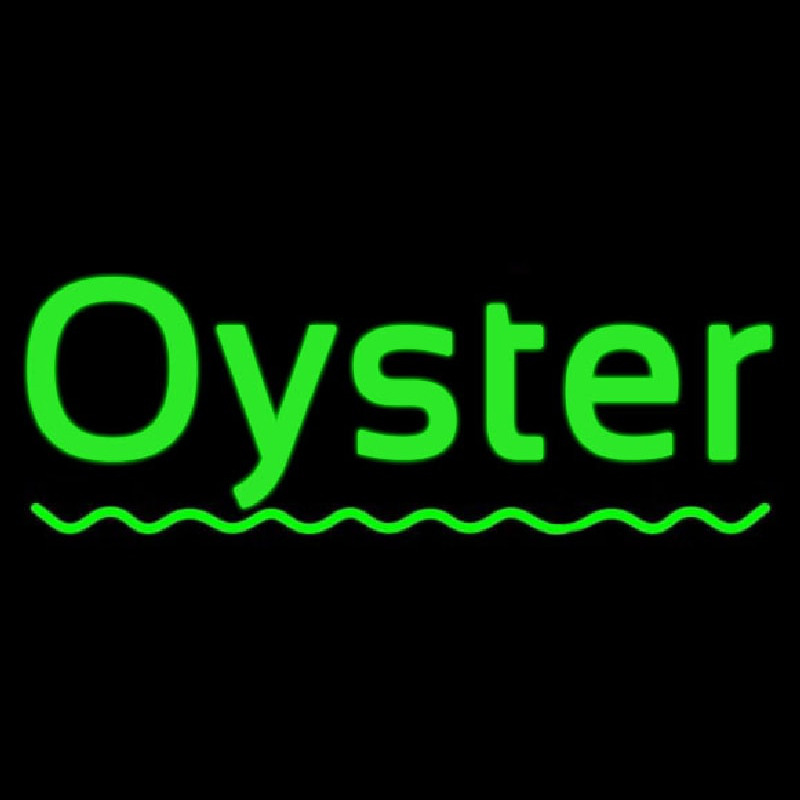 Oysters Green Line Neonskylt