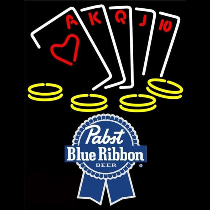 Pabst Blue RibbonPoker Ace Series Beer Sign Neonskylt