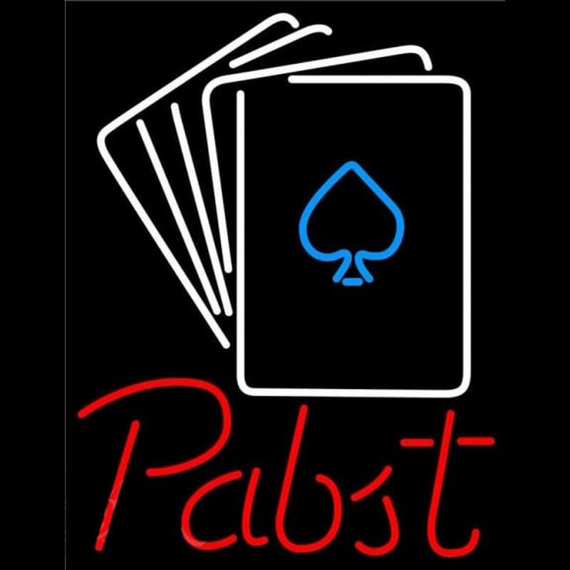 Pabst Cards Beer Sign Neonskylt