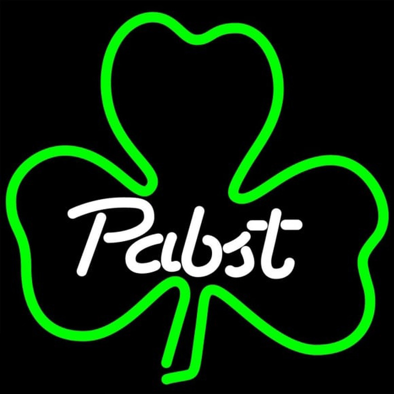 Pabst Green Clover Beer Sign Neonskylt