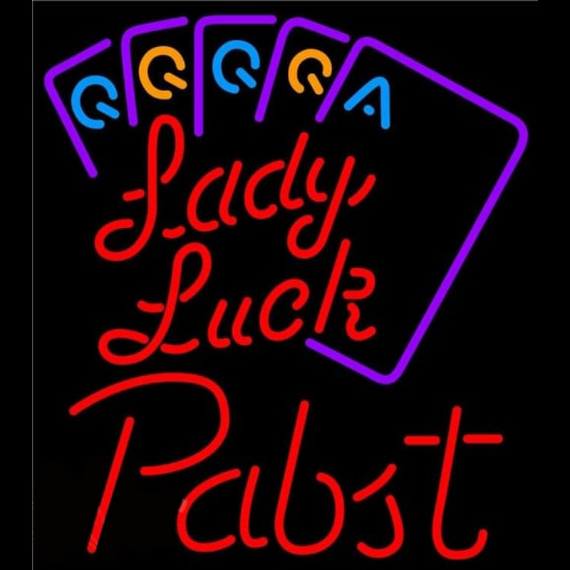 Pabst Lady Luck Series Beer Sign Neonskylt