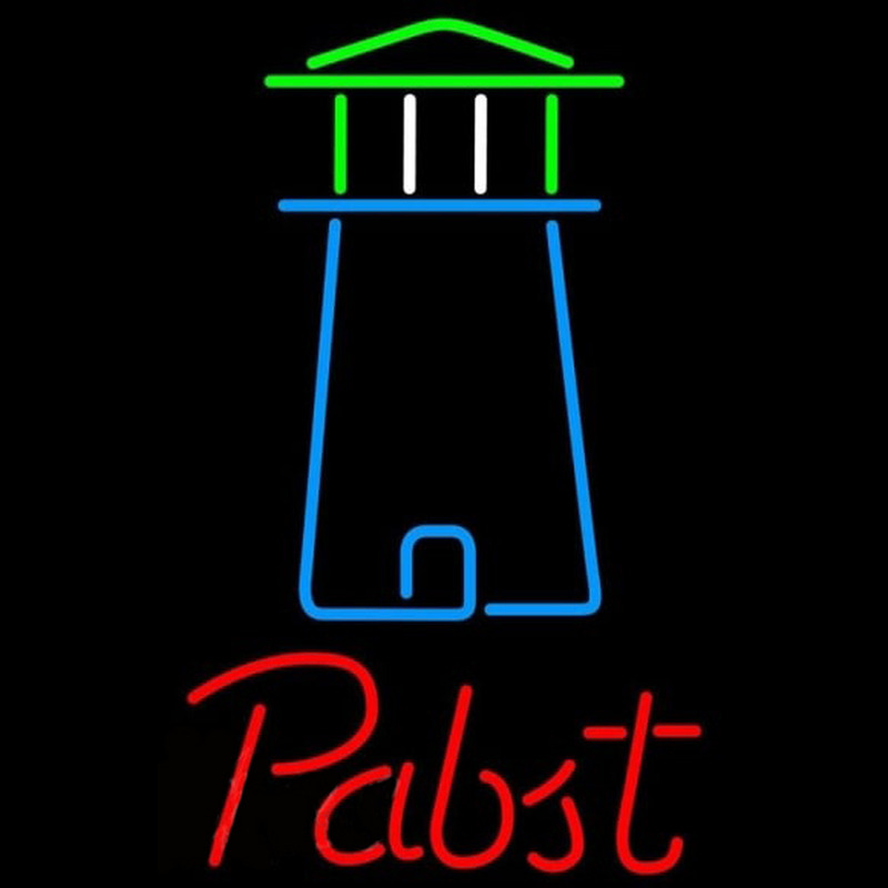 Pabst Light House Art Beer Sign Neonskylt