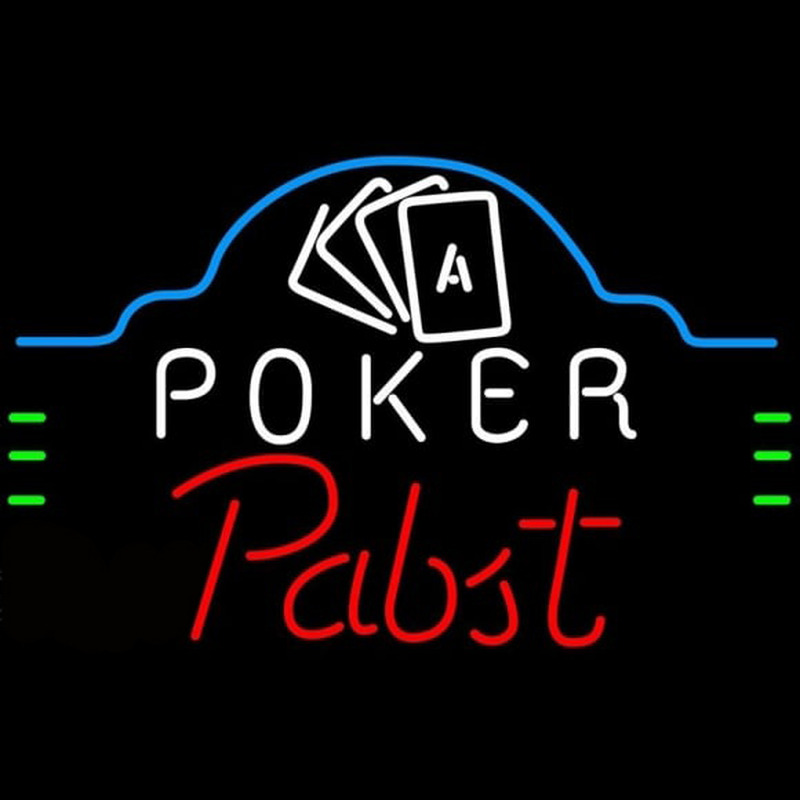 Pabst Poker Ace Cards Beer Sign Neonskylt