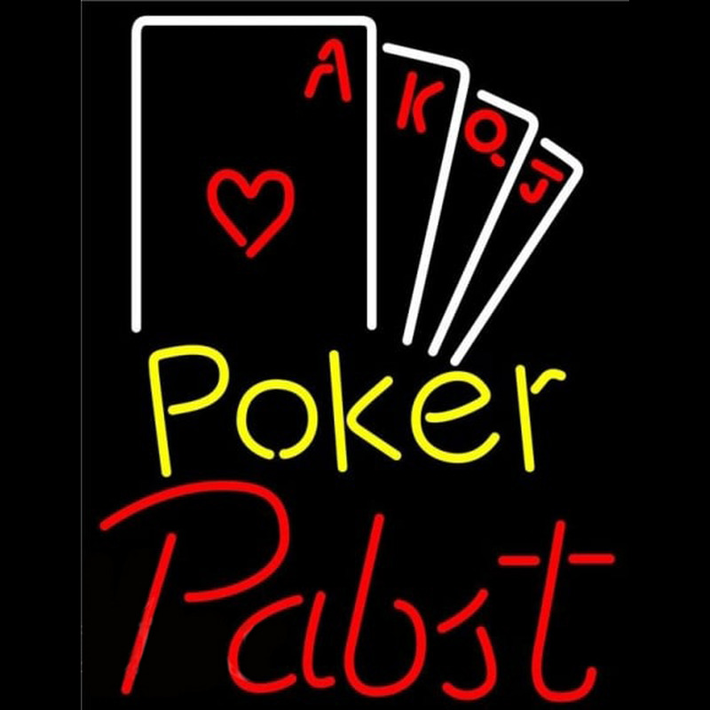 Pabst Poker Ace Series Beer Sign Neonskylt