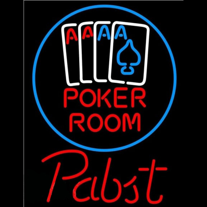 Pabst Poker Room Beer Sign Neonskylt