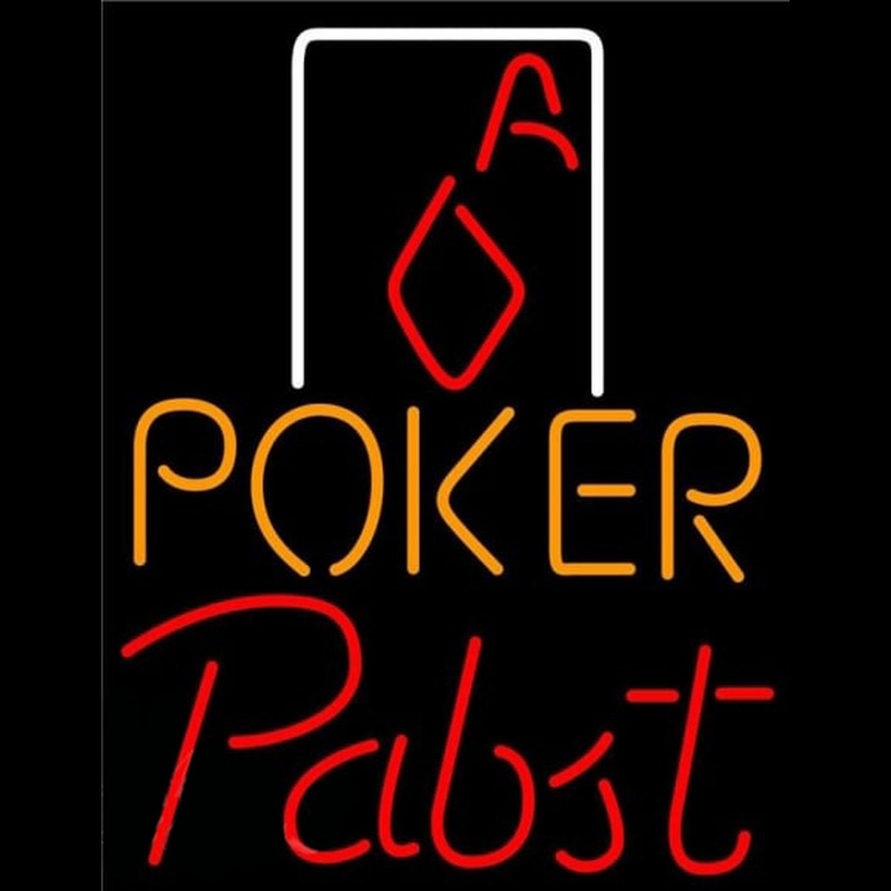 Pabst Poker Squver Ace Beer Sign Neonskylt