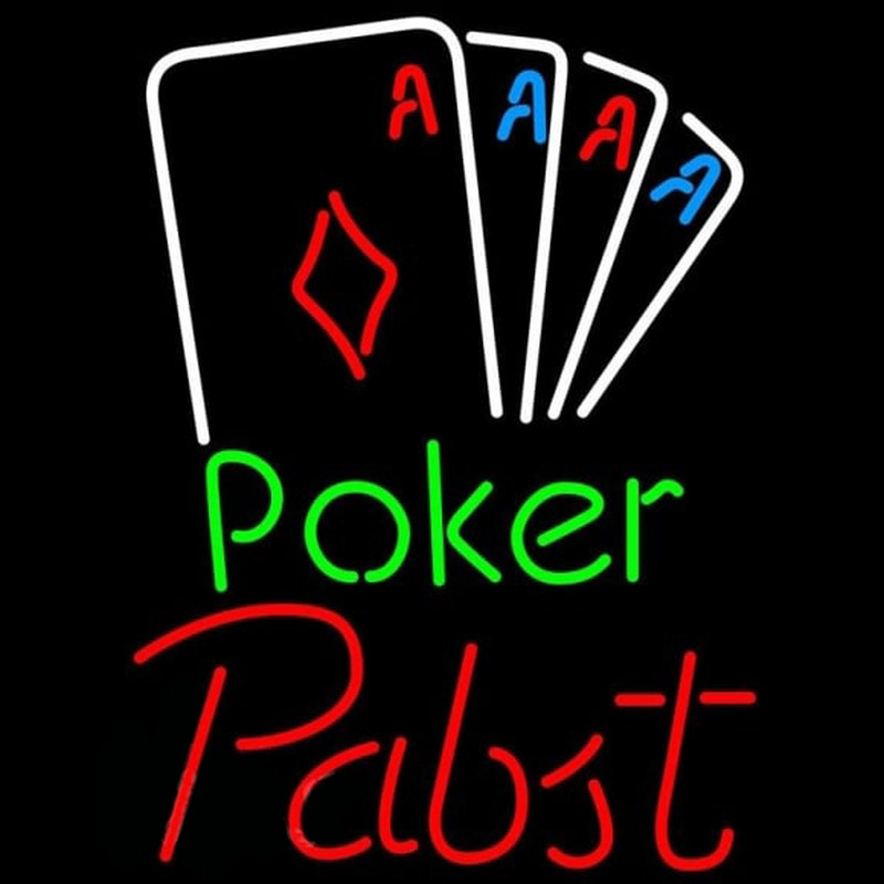 Pabst Poker Tournament Beer Sign Neonskylt