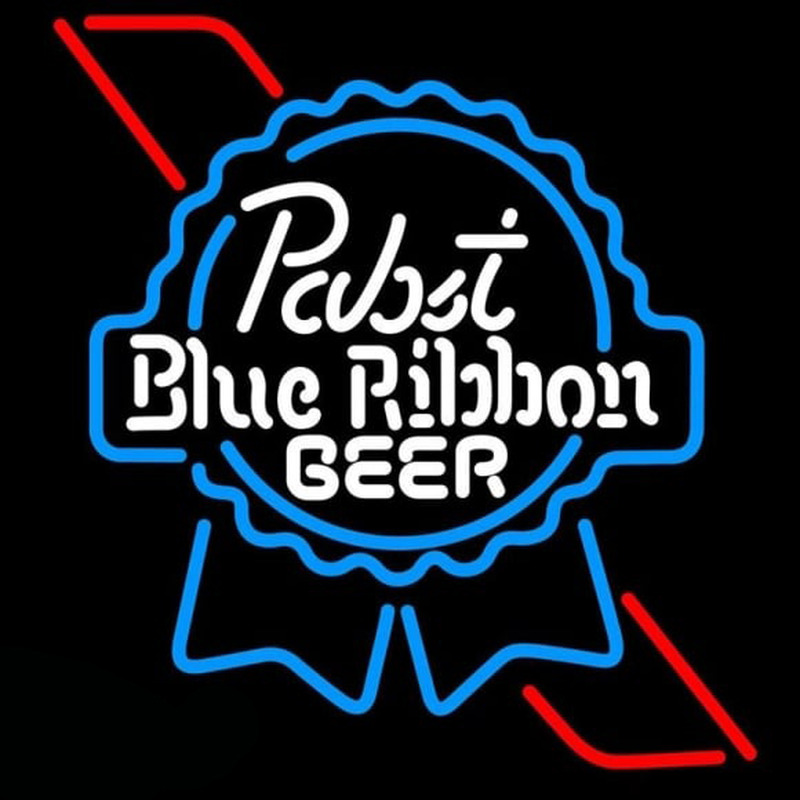 Pabst Skyblue Red Ribbon Beer Sign Neonskylt