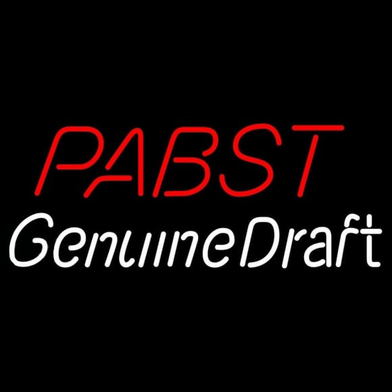 Pabst White Genuine Draft Beer Sign Neonskylt