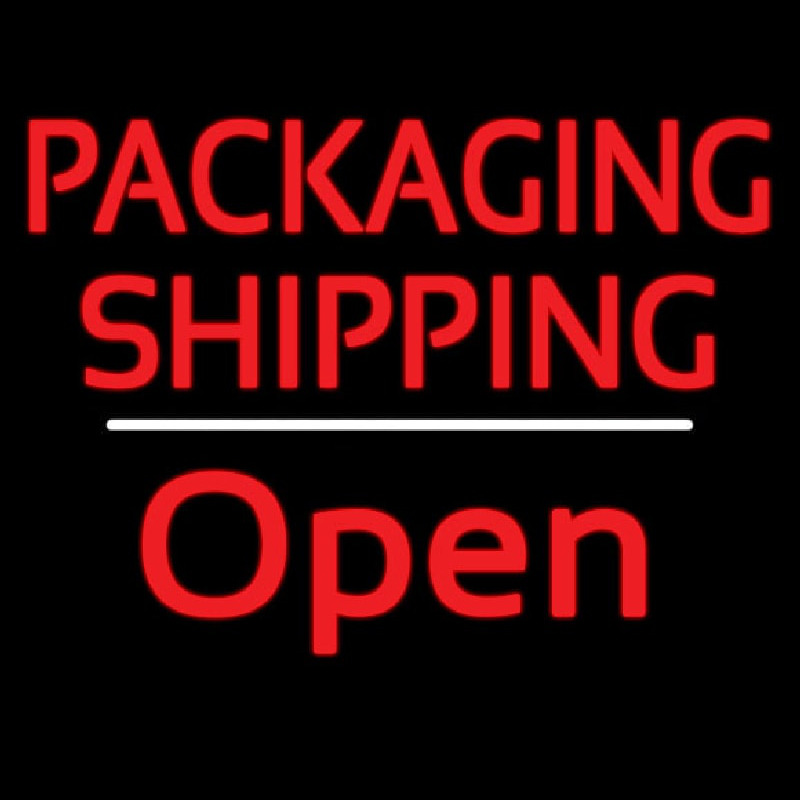 Packaging Shipping Open White Line Neonskylt