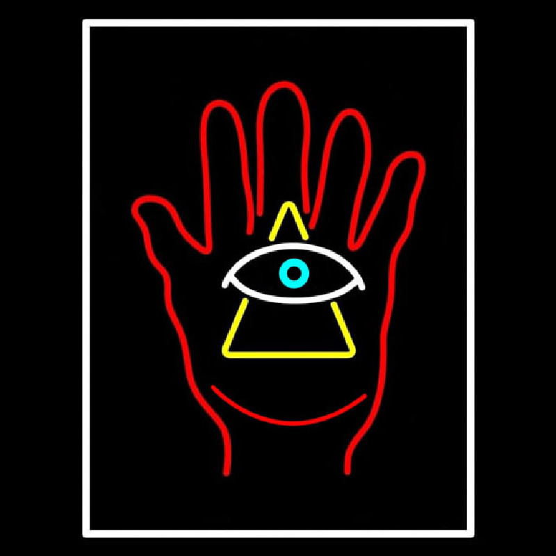 Palm With Eye Pyramid Neonskylt