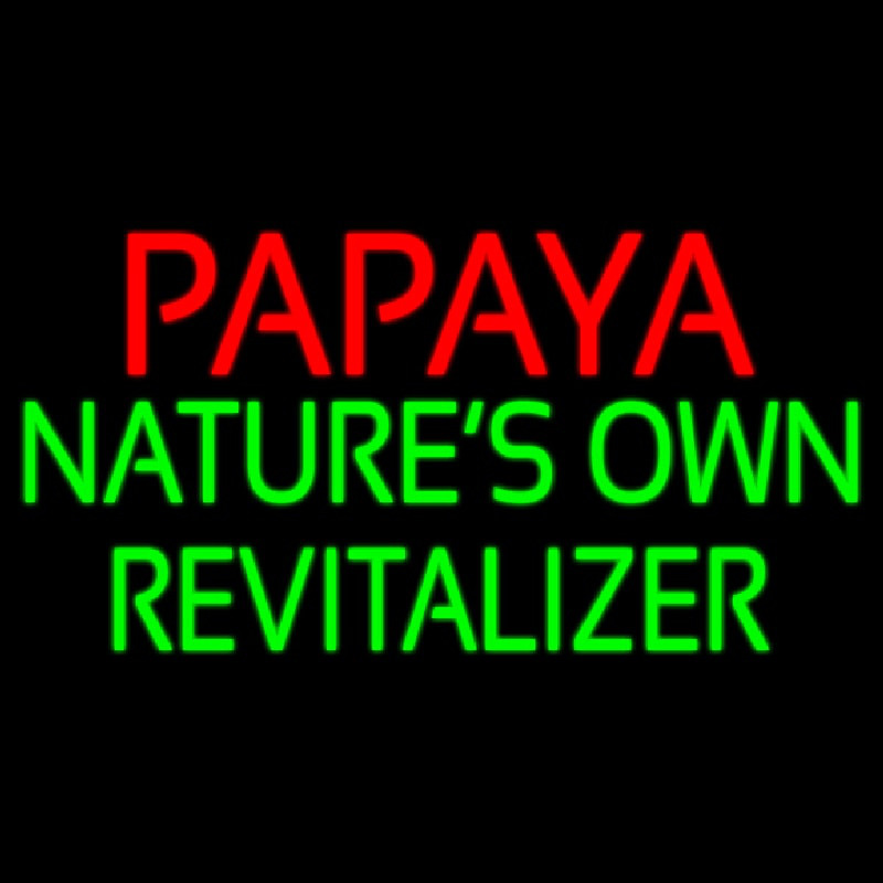 Papaya Natures Own Revitalize Neonskylt