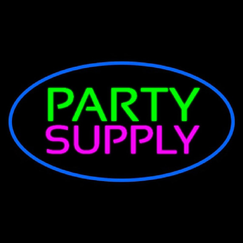 Party Supply Blue Oval Neonskylt