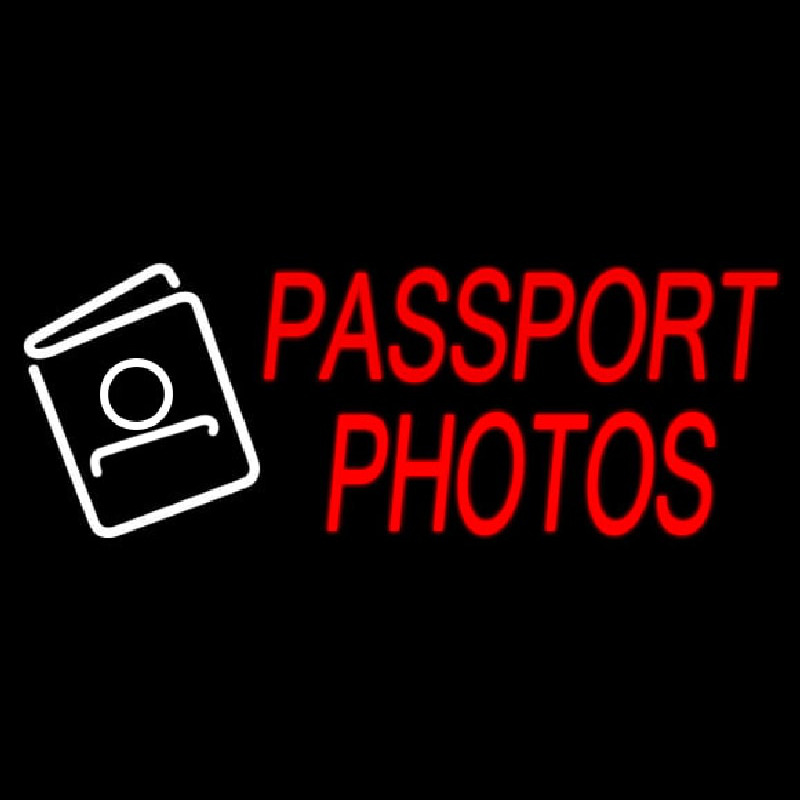 Passport Photos Neonskylt