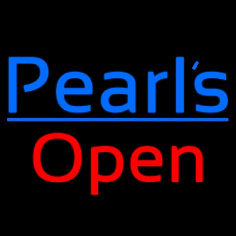 Pearls Open Neonskylt