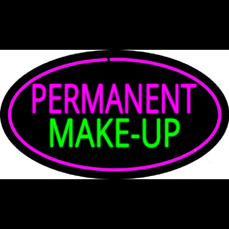 Permanent Make Up Oval Pink Neonskylt